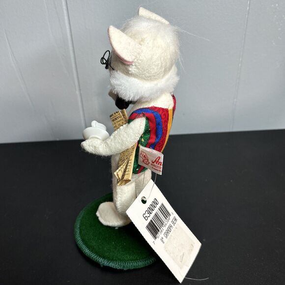 ANNALEE 2000 8" GRANDPA BEAR With Newspaper And Smoking Pipe Tea - Picture 3 of 6